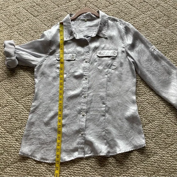 Calvin Klein Silvery Gray Button-up Shirt Large - Picture 6 of 7